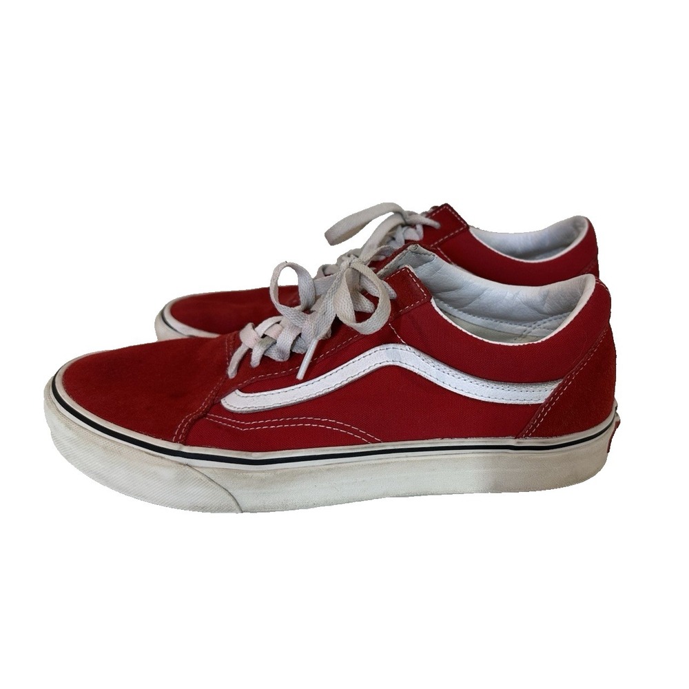 Vans Old Skool Racing Red True White Shoes Mens Size 10